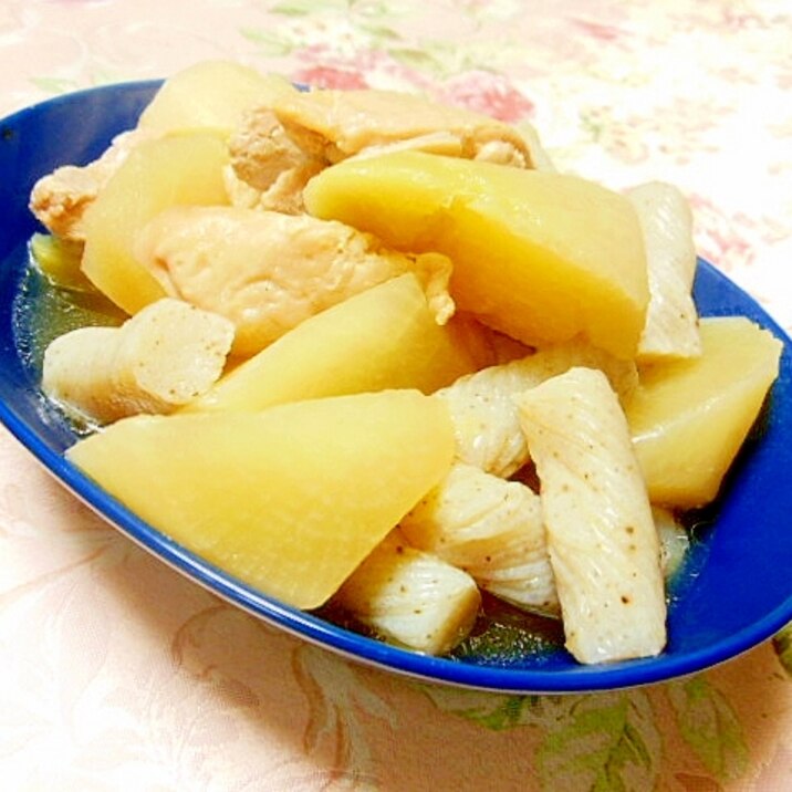 生姜糖ｄｅ❤丸大根と鶏肉と蒟蒻の煮物❤